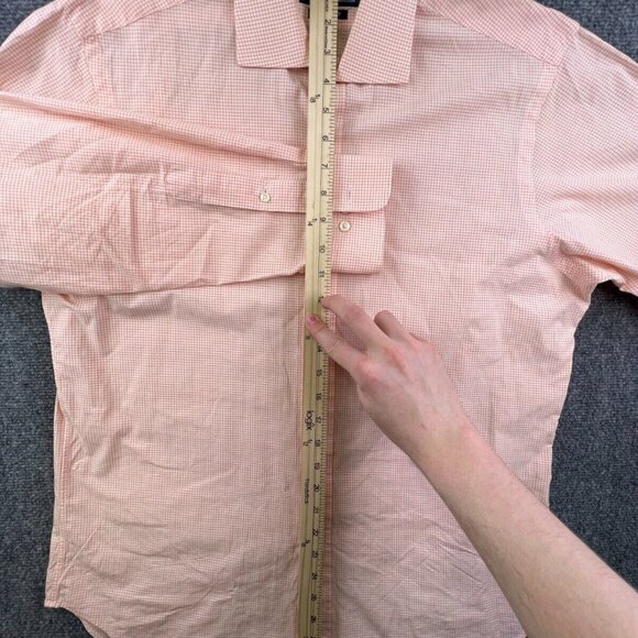 Polo Ralph Lauren Long Sleeve Classic Fit 16 34/35 Orange Check Button Up Shirt - Picture 3 of 10